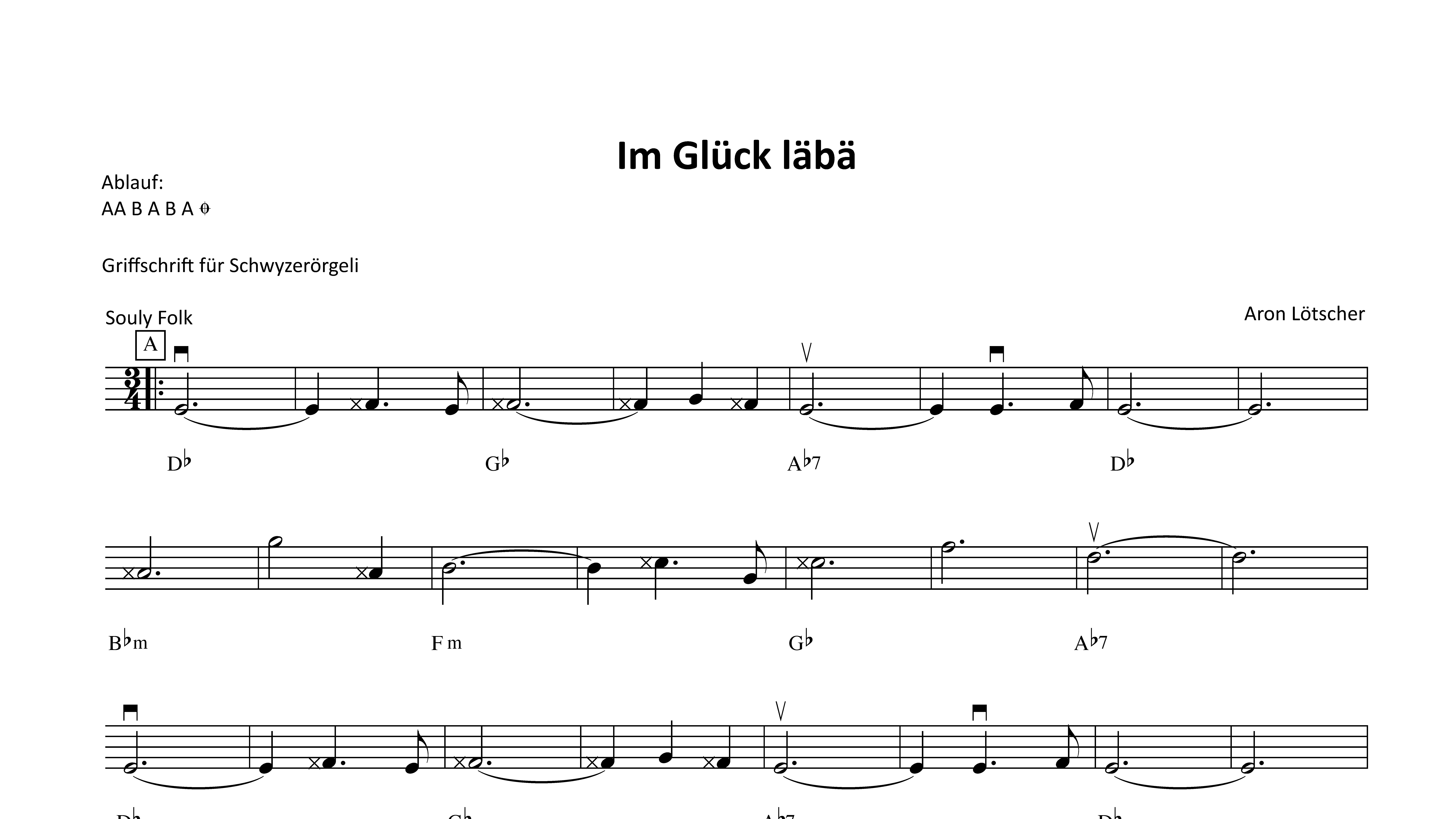 im Glück läbä (Noten Griffschrift)