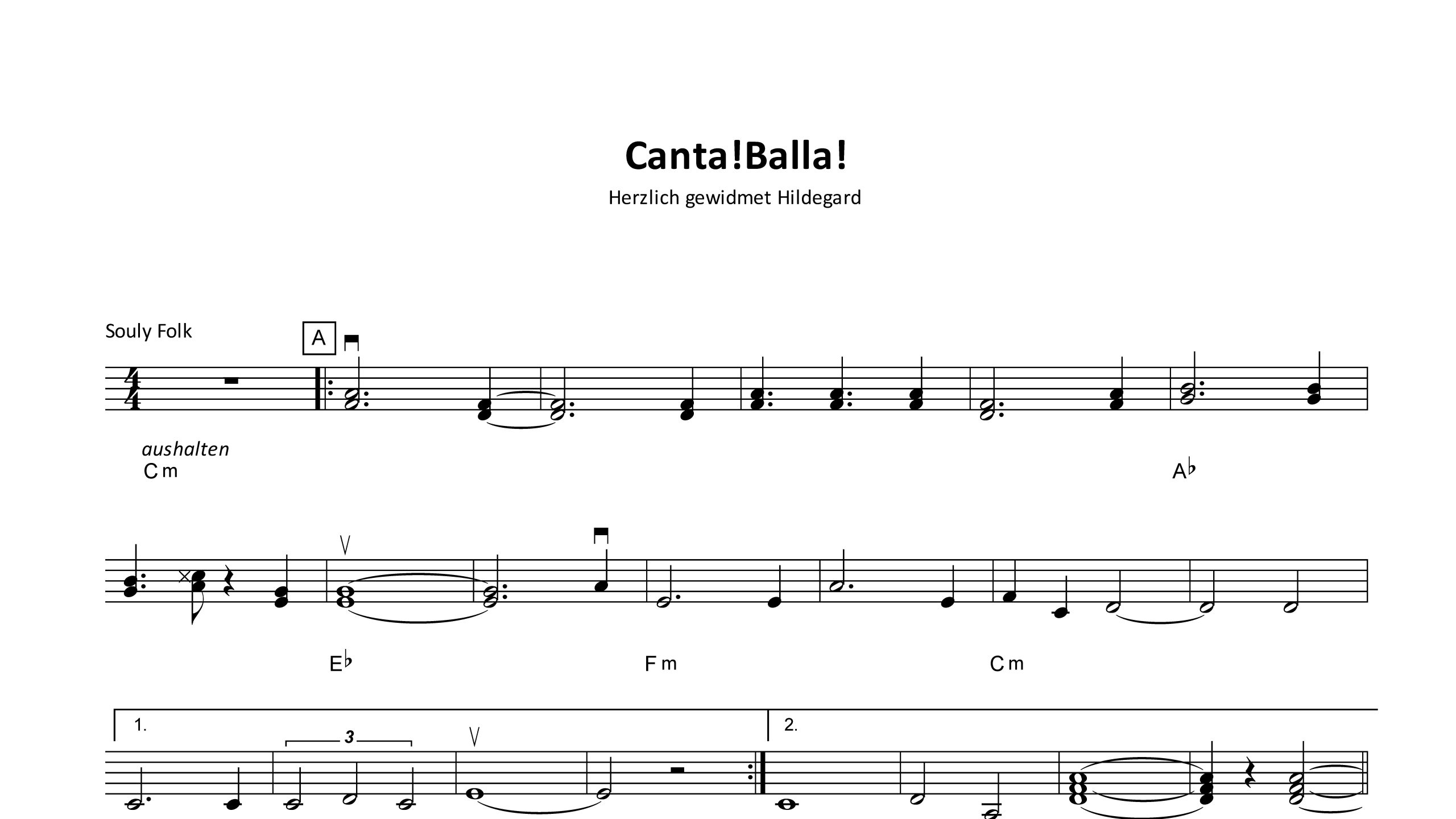 Canta! Balla! (Noten Griffschrift)