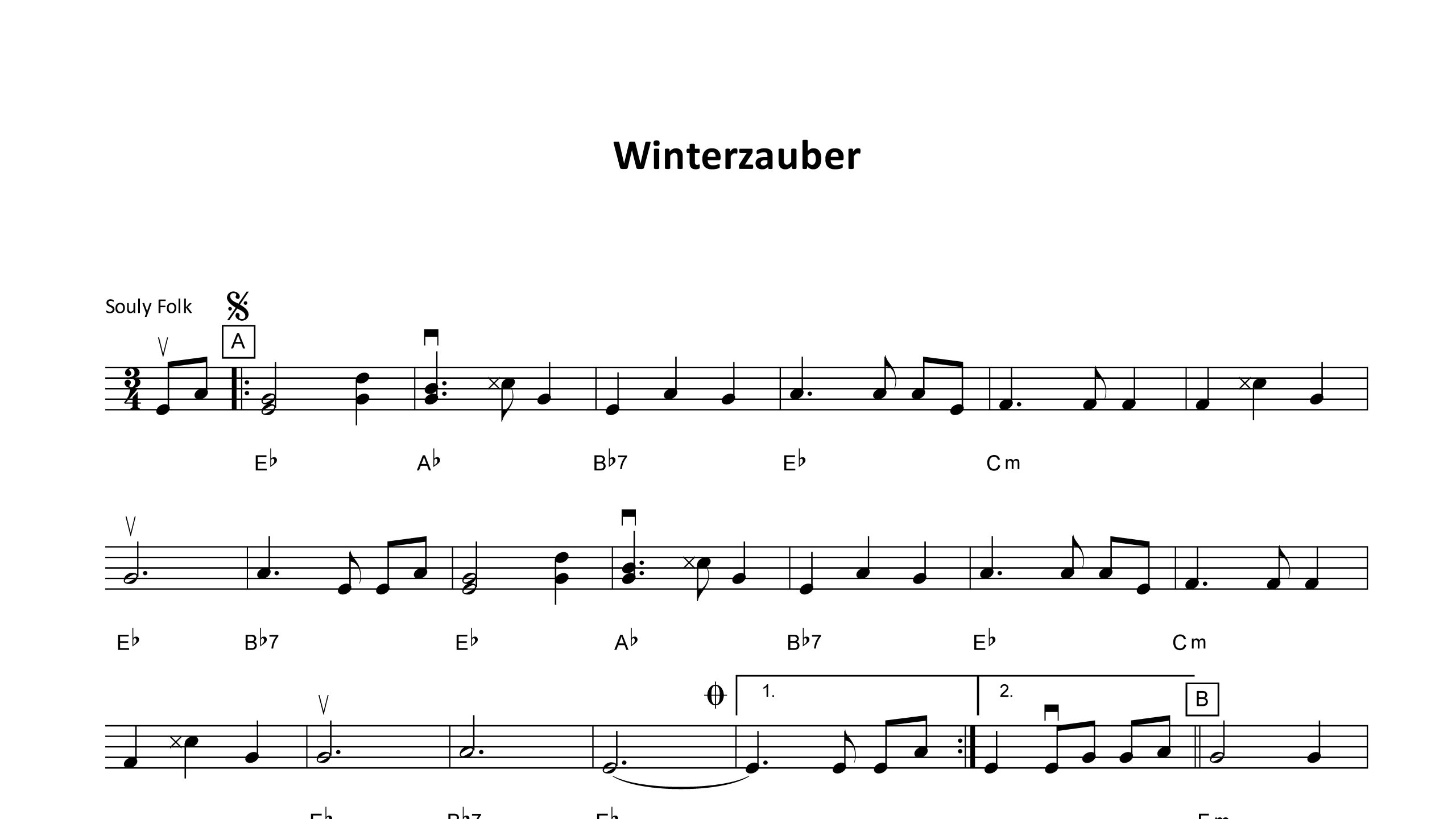 Winterzauber (Noten Violinschlüssel)