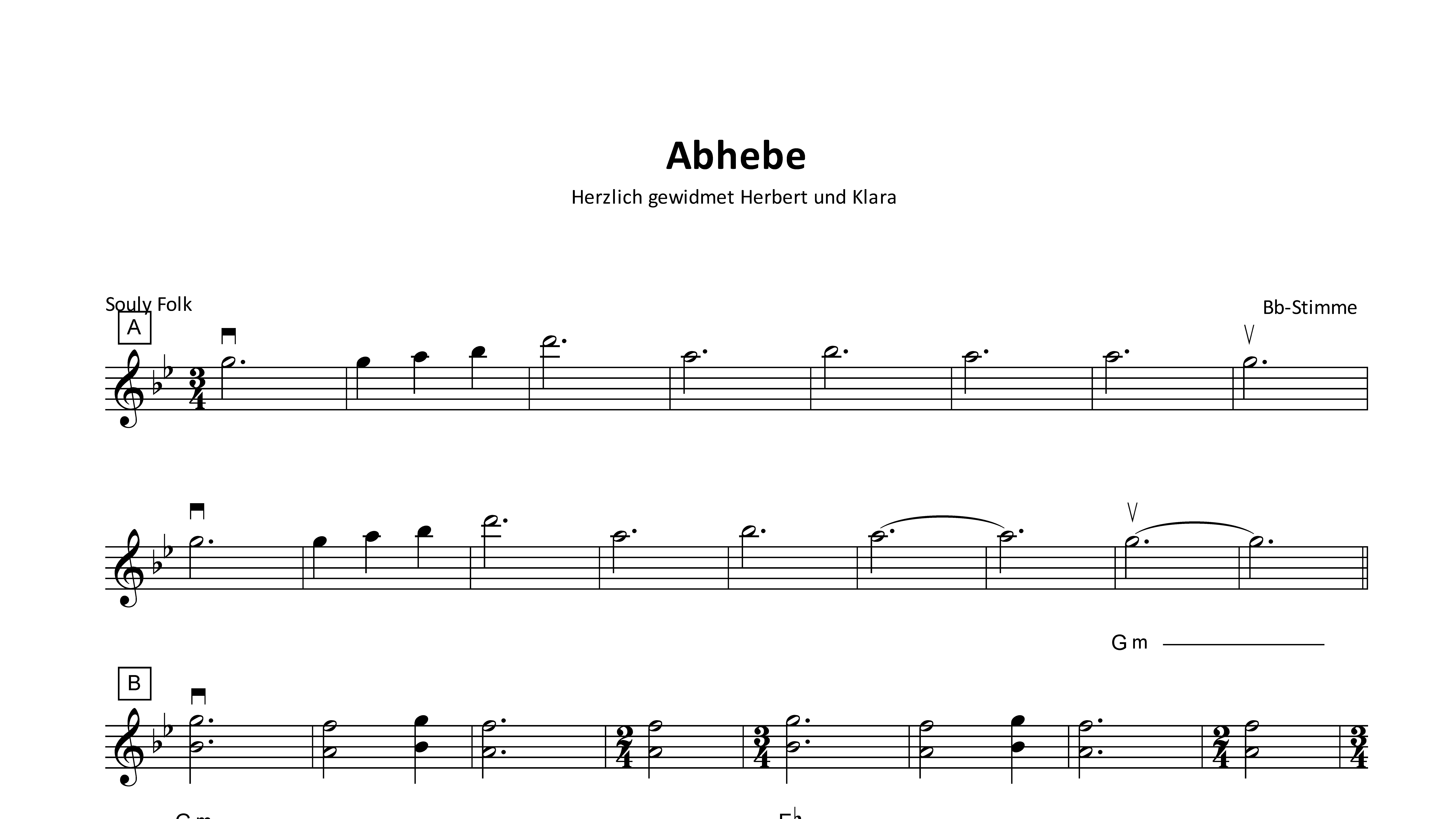 Abhebe (Noten Violinschrift)