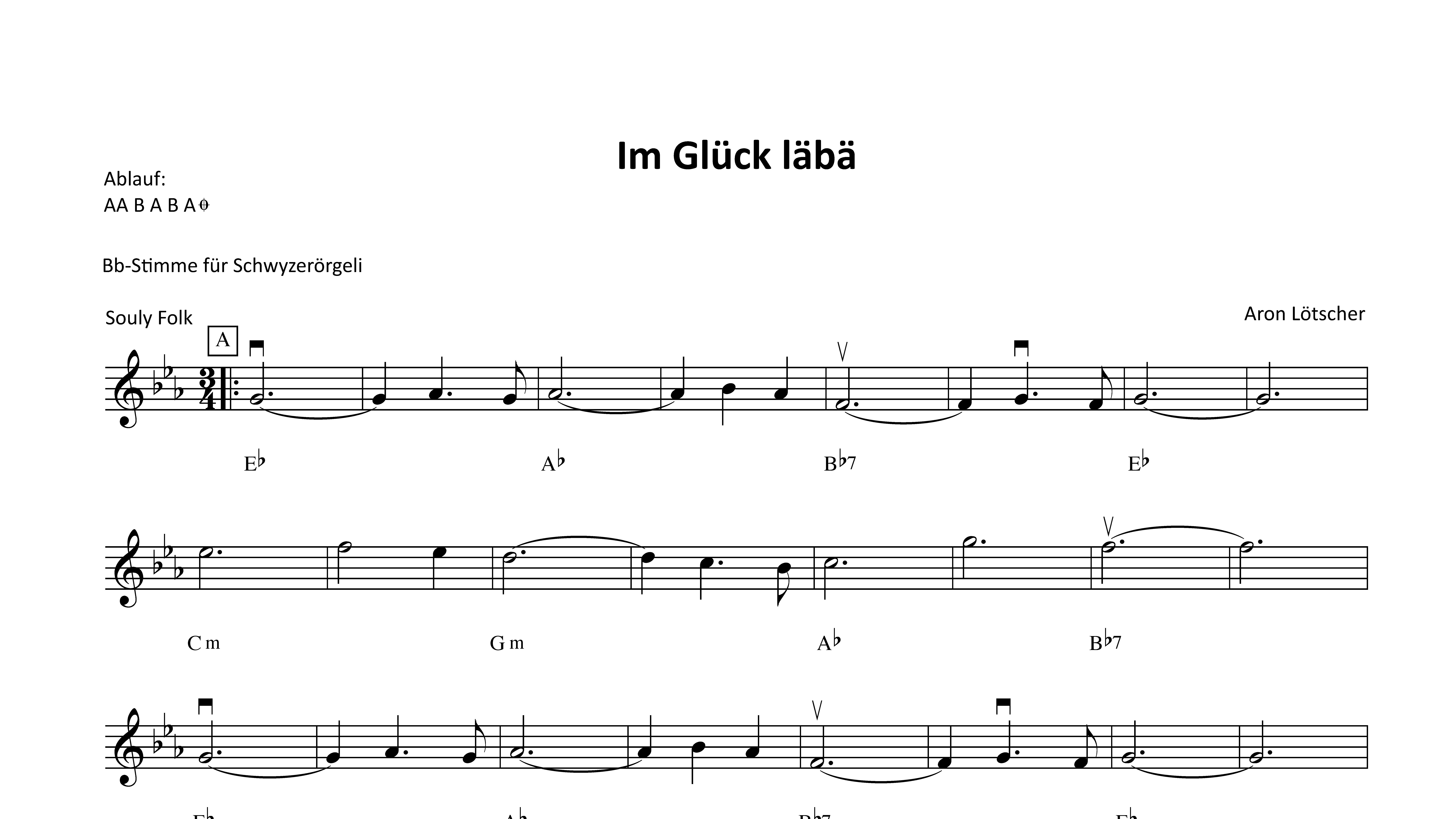 im Glück läbä (Noten Violinschlüssel)